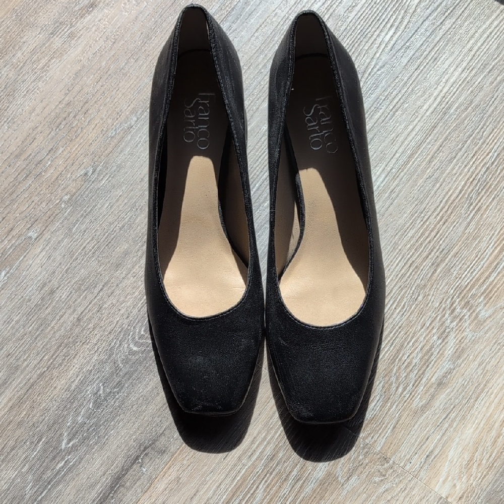 Franco Sarto Black Square-Toe Heels